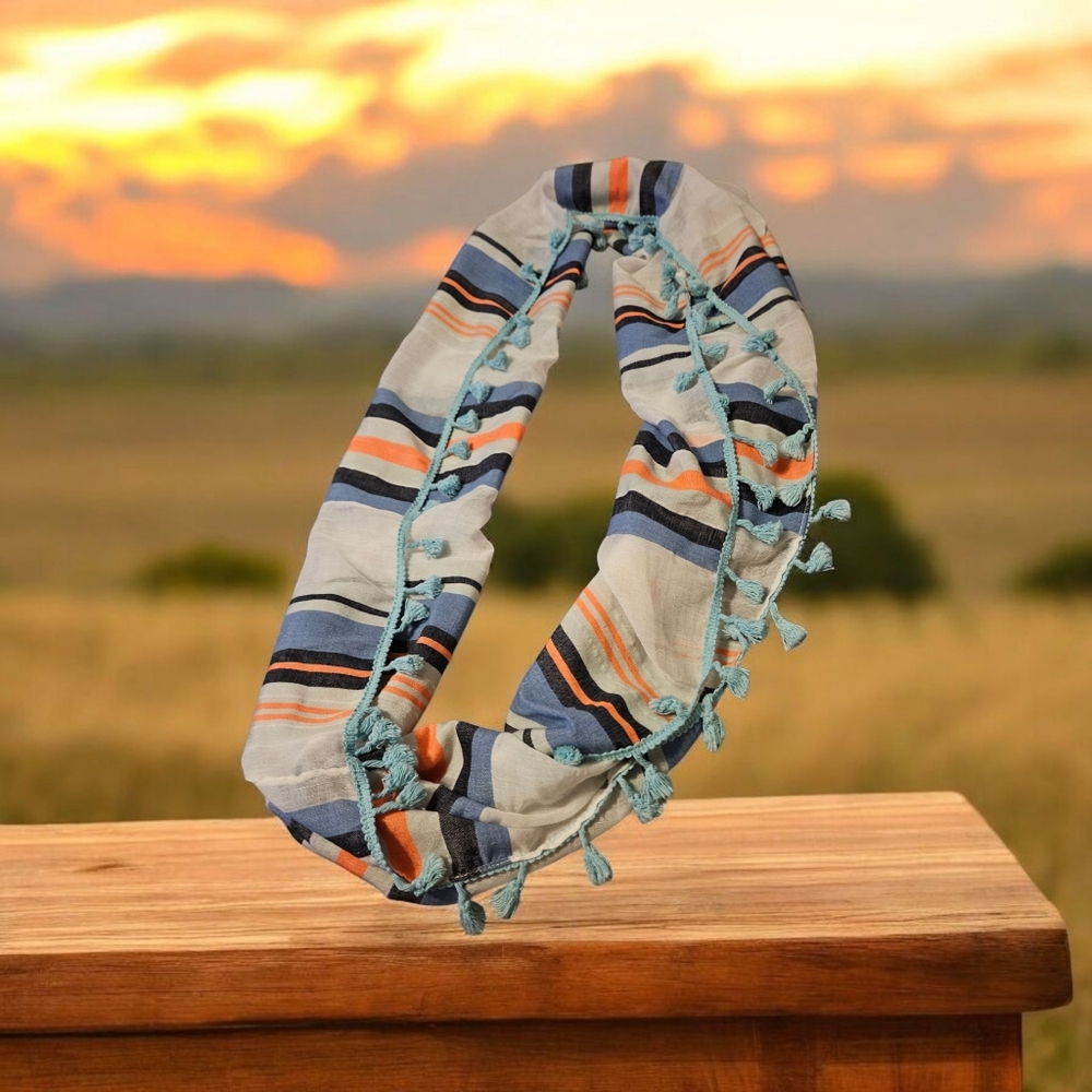 Striped Scarf W Bohemian Vibe